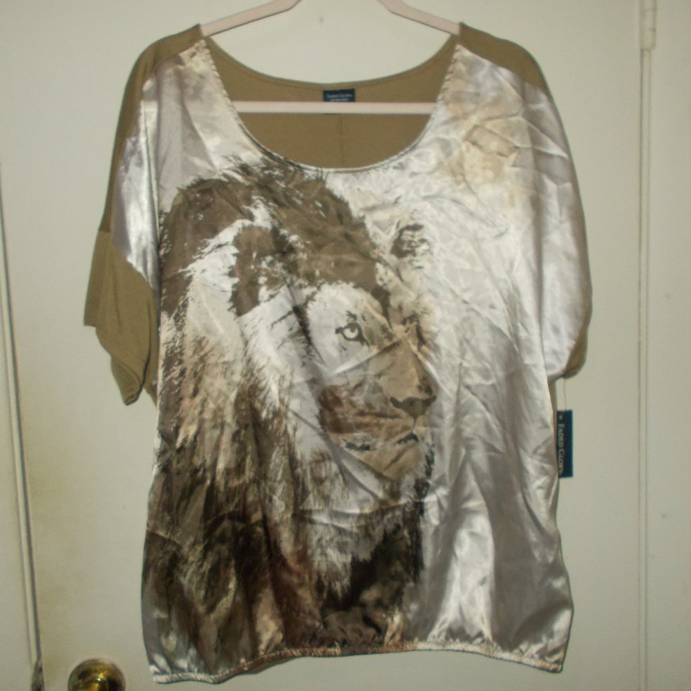 Faded Glory Lion Top Brown Size 2X New With Tags